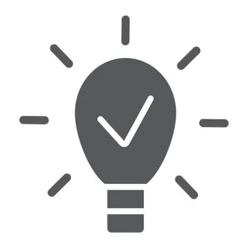 Idea glyph icon, solution and lamp, light bulb sign, vector graphics, a solid 스톡 일러스트