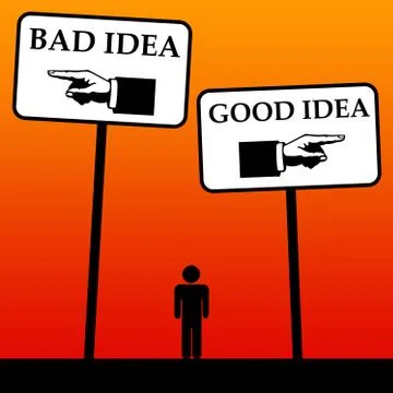 Idea good and bad Stock Illustration