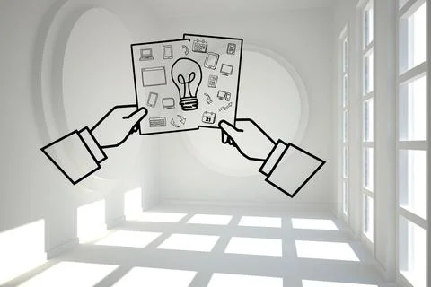 Idea graphic in bright room Stock Illustration