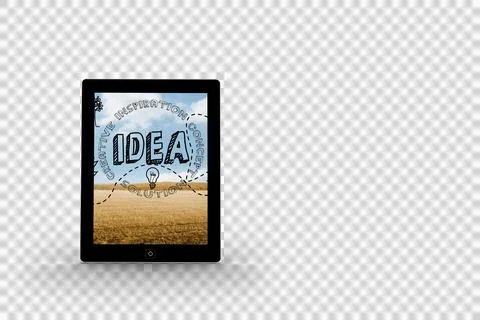 Idea graphic on tablet screen Stock Illustration