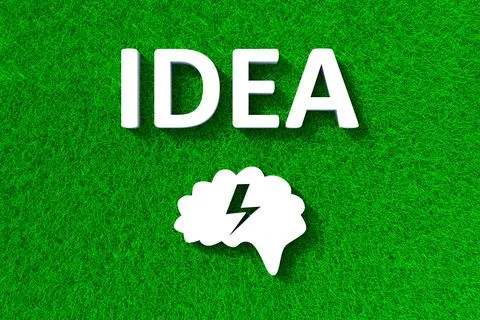 IDEA green grass meadow background 3d illustration Stock Illustration