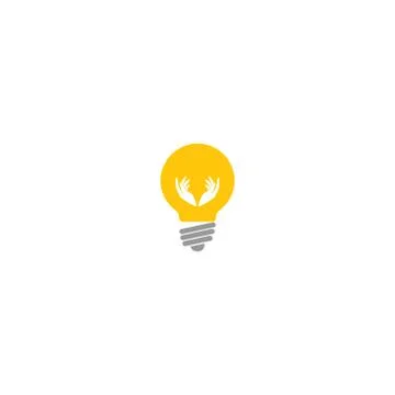 Idea hand bulp lam logo icon Stock Illustration