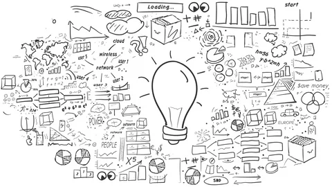 Idea - Hand-drawn infographics Stock Footage 101791628