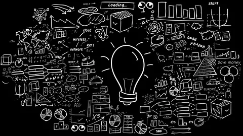 Idea - Hand-drawn infographics pattern Stock-Footage 106717388