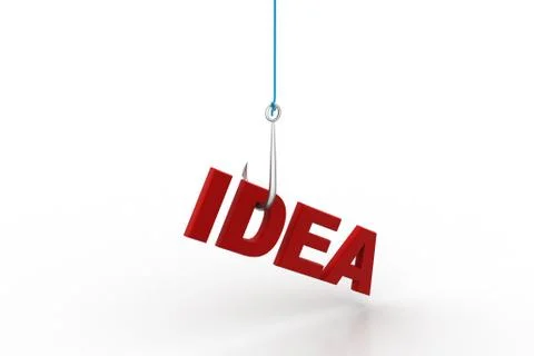 Idea hanging the fish hook Stock Illustration