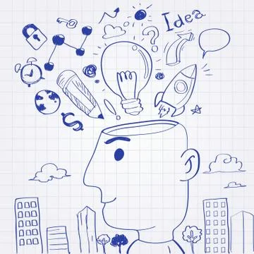 Idea head man Stock Illustration