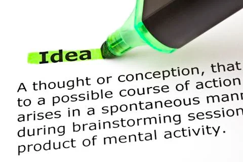 Idea highlighted in green 스톡 사진