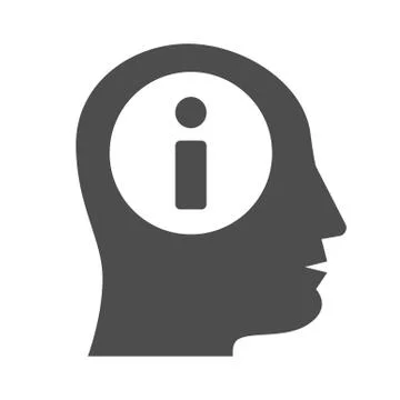 Idea in human head solid icon, business strategy concept, brainstorming sign on Illustrazione stock