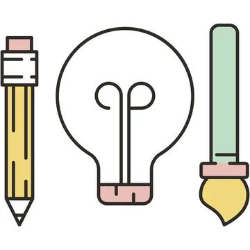 Idea icon bulb light and creative tool vector Stock Illustration