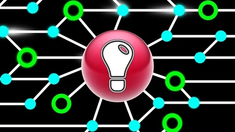 Idea icon on circuit board. Looping footage. Illustration. Stock-Footage 123452143