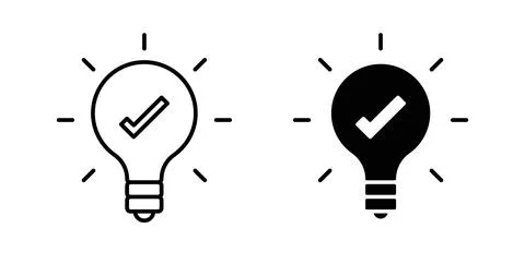 Idea icon collection in black, Line icons, flat symbols Stock Illustration