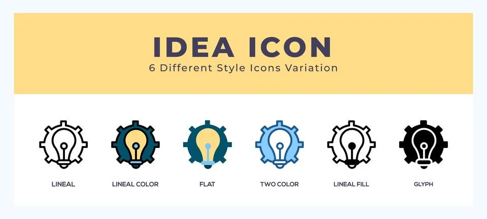 Idea icon illustration vector with different styles Stock Illustration