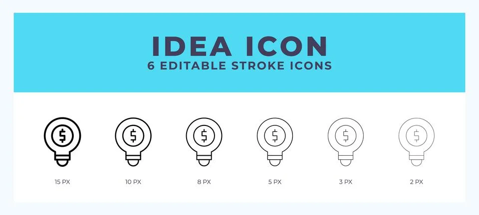 Idea icon illustration vector with editable stroke. Stock Illustration