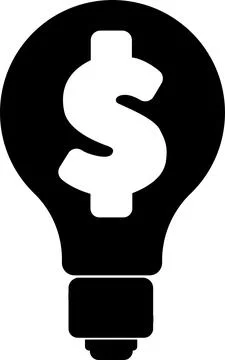 An idea icon, a light bulb with a dollar inside. Stock Illustration