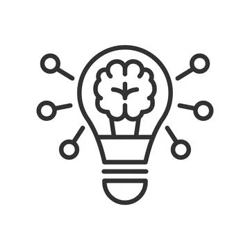Idea, icon in line design. Idea, concept, creativity, inspiration, thought 스톡 일러스트