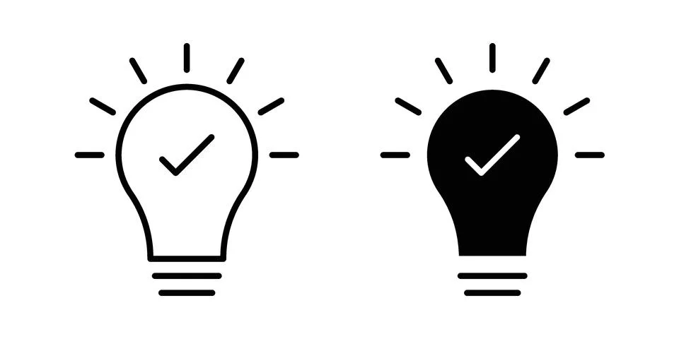 Idea icon linear versions pack on white background Stock Illustration