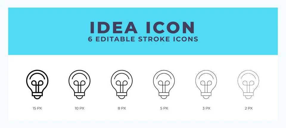 Idea icon set with different stroke. Design elements for logo. Vector illus.. イラスト素材