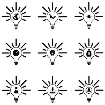 Idea icon set Stock Illustration
