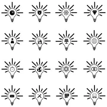 Idea icon set Illustrazione stock