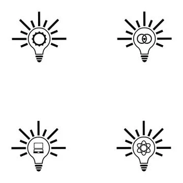 Idea icon set Illustrazione stock