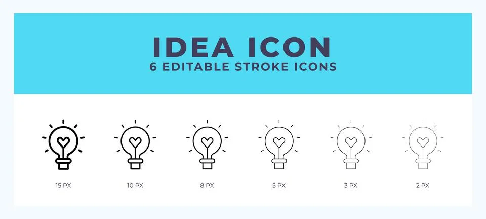 Idea icon symbol. Isolated. Vector illustration with editable stroke. Stock Illustration