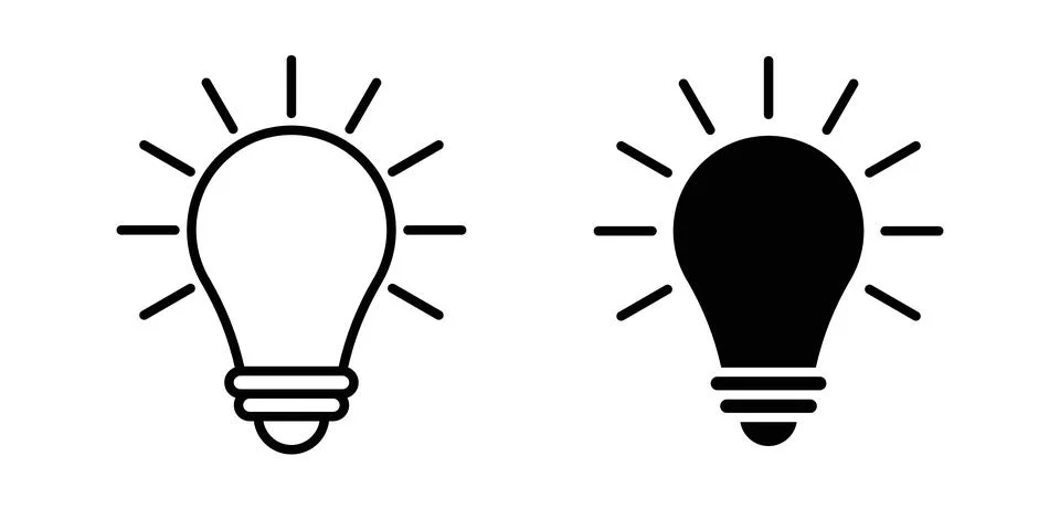 Idea icon thin line and clipart style vector set 스톡 일러스트