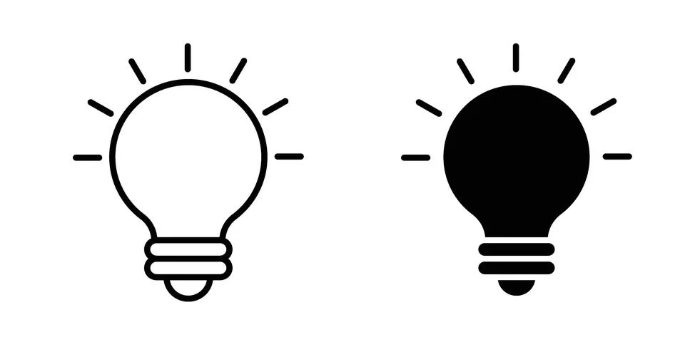Idea icon vector concepts, line and silhouette style Stock Illustration