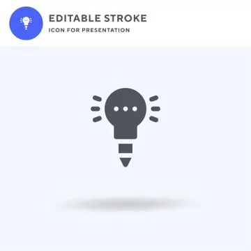 Idea icon vector, filled flat sign, solid pictogram isolated on white, logo i Stock Illustration