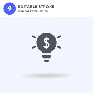 Idea icon vector, filled flat sign, solid pictogram isolated on white, logo i Illustrazione stock