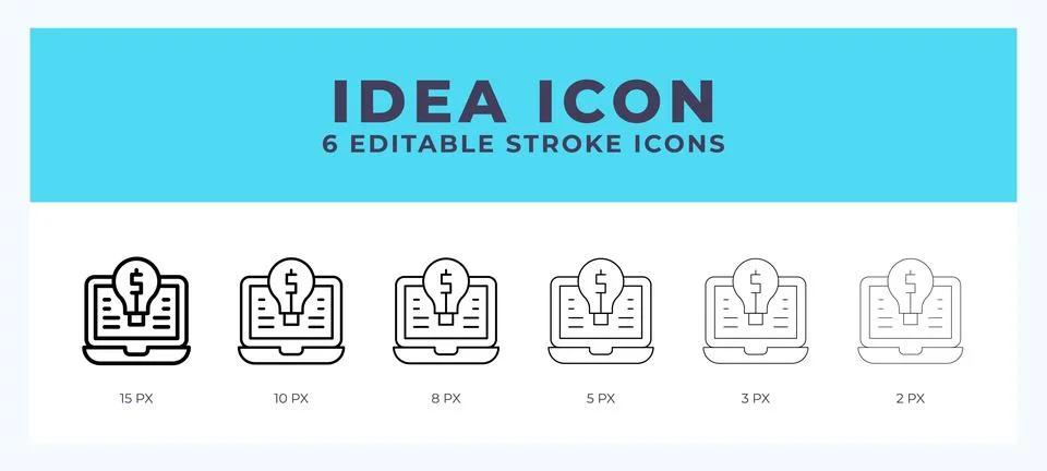 Idea icon vector illustration. With editable stroke for web. App and more. Stock Illustration