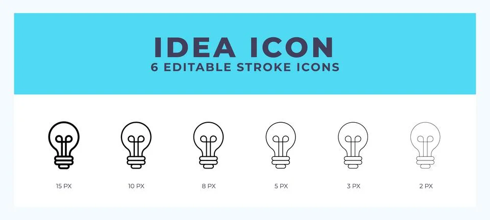 Idea icon vector illustration. With editable stroke for web. App and more. Stock Illustration