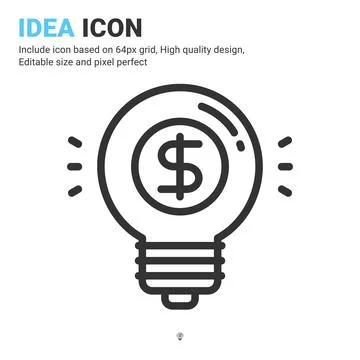 Idea icon vector with outline style isolated on white background イラスト素材