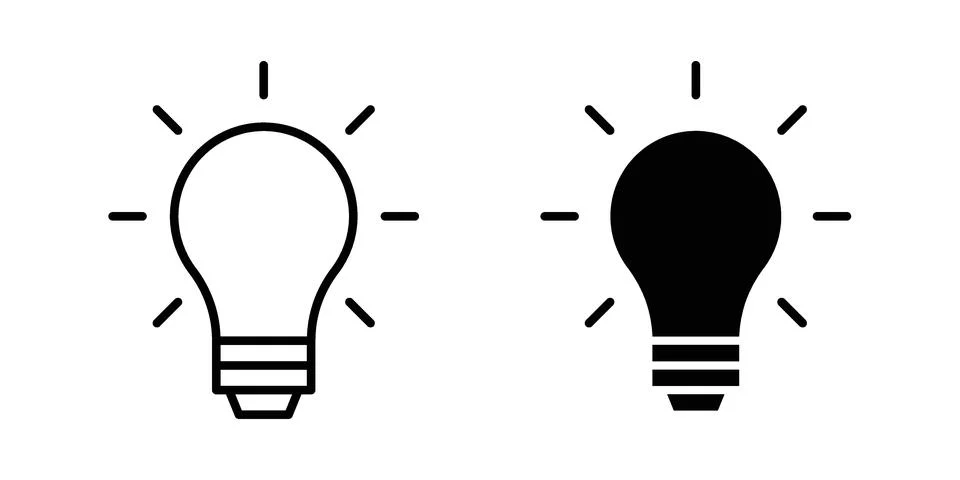 Idea icon vectors. Illustrations in black Stock Illustration