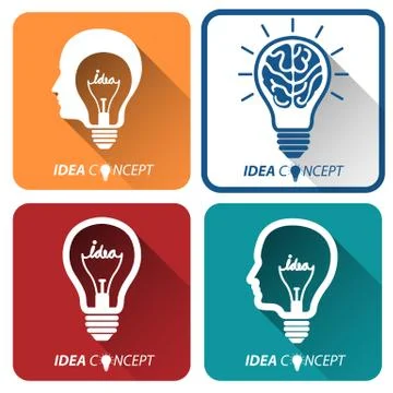 Idea icons Illustrazione stock
