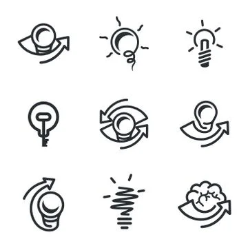 Idea icons set Stock Illustration