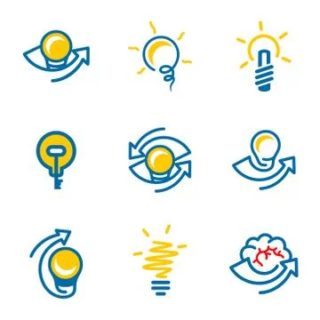 Idea icons set isolated on white background Stock Illustration