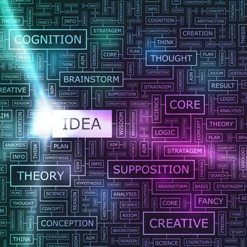 IDEA IDEA. Word cloud illustration. Tag cloud concept collage. Usable for ... 写真素材