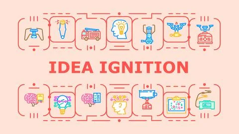 Idea ignition banner icon vector illustration Stock Illustration