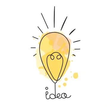Idea illustration. Light bubl design. Vector business icon Stock Illustration