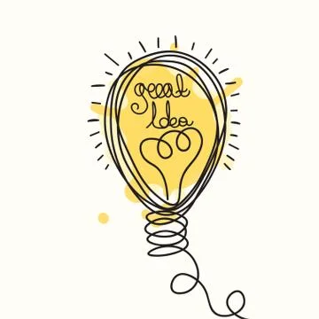 Idea illustration. Light bubl design. Vector business icon Stock Illustration