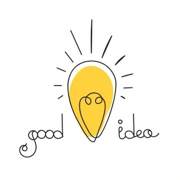 Idea illustration. Light bubl design. Vector business icon Illustrazione stock