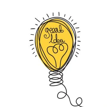 Idea illustration. Light bubl design. Vector business icon Stock Illustration