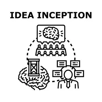 Idea inception concept creating business development plan Illustrazione stock