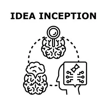 Idea inception process transforming thoughts into innovation Stock Illustration