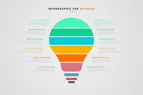 Idea infographic concept vector. A brain icon at the center of the bulb emp.. Stock Illustration