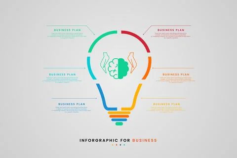 The idea infographic concept vector. Each colored segment outlines a busine.. Stock Illustration