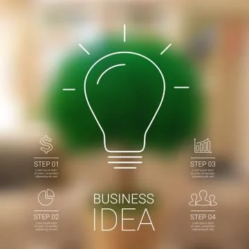 Idea infographic with light bulb. Template for creative diagram, graph Stock Illustration