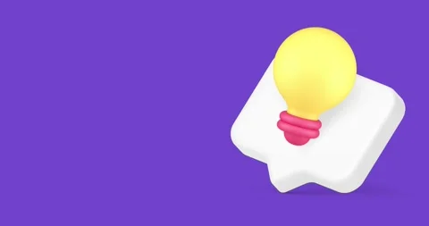 Idea innovation light bulb quick tips helpful 3d icon animation Stock Footage 276474183