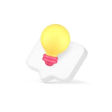 Idea innovation light bulb quick tips helpful knowledge information alert 3d  Stock Illustration