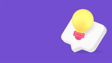 Idea innovation light bulb quick tips helpful knowledge information alert 3d  Stock Illustration